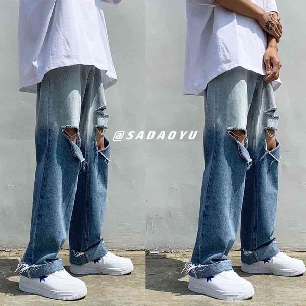 men's jeans summer ripped fashion harajuku wide-leg men streetwear loose hip-hop hole straight denim trousers mens -2xl cpda, Blue
men's jeans summer ripped fashion harajuku wide-leg men streetwear loose hip-hop hole straight denim trousers mens -2xl cpda, Blue