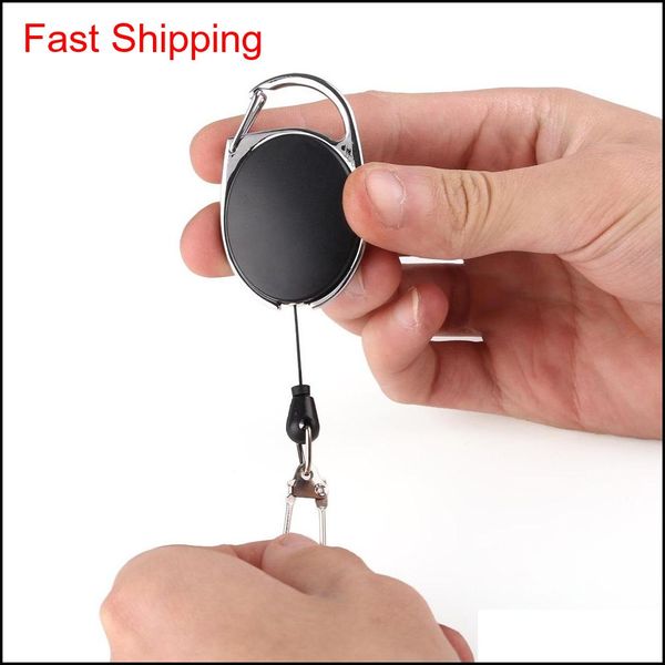 

telescopic keyring with wire rope anti theft pull buckles creative mountaineering buckle spring type key chain outdoor portable 2 5gf lr1gx