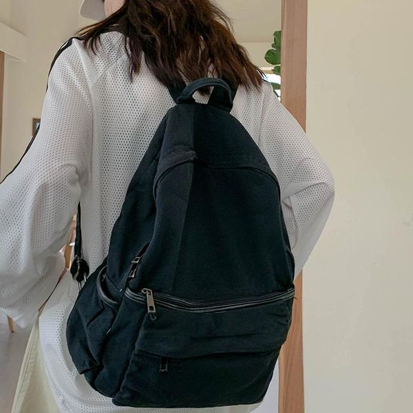 backpack canvas women's all-match solid color schoolbag female middle school students original niche japanese
backpack canvas women's all-match solid color schoolbag female middle school students original niche japanese