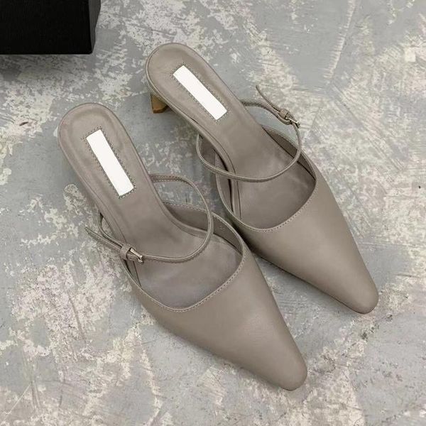 slippers soft leather women mules real pointed toe mid heels narrow bands decor chic designer shoe woman, Black
slippers soft leather women mules real pointed toe mid heels narrow bands decor chic designer shoe woman, Black