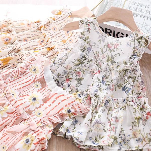 2021 summer girls printing flower blouse children's clothing wholesale, White;black
2021 summer girls printing flower blouse children's clothing wholesale, White;black