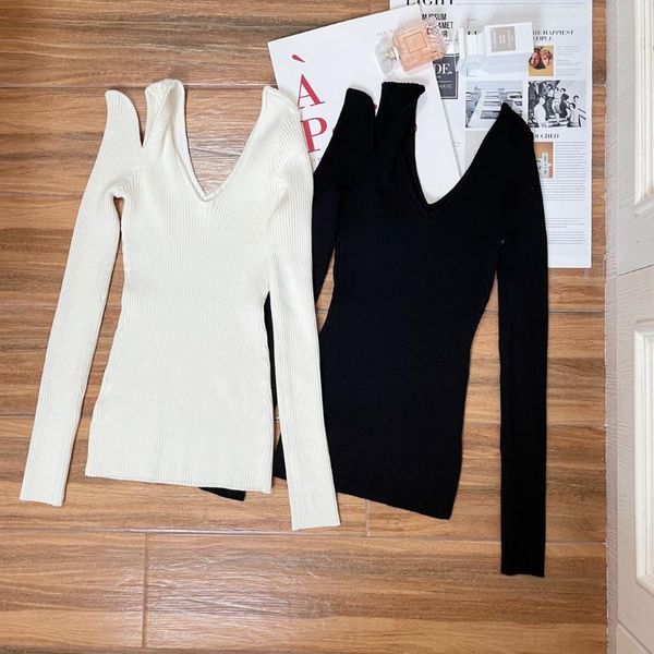 women's t-shirt ladies fashion 2021 long sleeve casual solid color knit off shoulder 0308, White
women's t-shirt ladies fashion 2021 long sleeve casual solid color knit off shoulder 0308, White