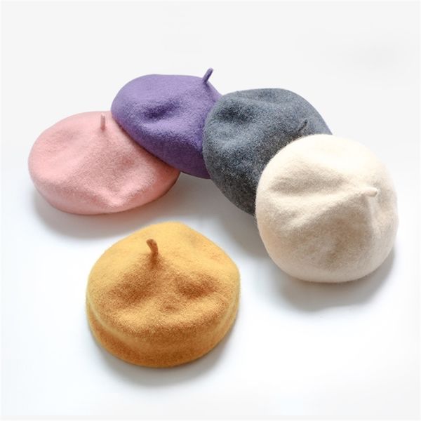 spring autumn winter girls warm woolen beret kids solid color cute caps children all-match hats 220105, Yellow
spring autumn winter girls warm woolen beret kids solid color cute caps children all-match hats 220105, Yellow