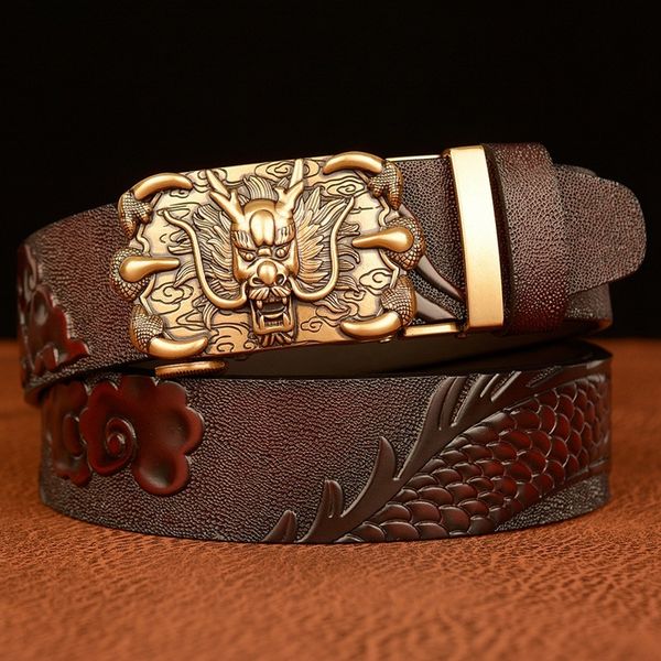 belts domineering faucet automatic buckle real leather men's belt trend barber's trouser leisure personality dragon, Black;brown
belts domineering faucet automatic buckle real leather men's belt trend barber's trouser leisure personality dragon, Black;brown