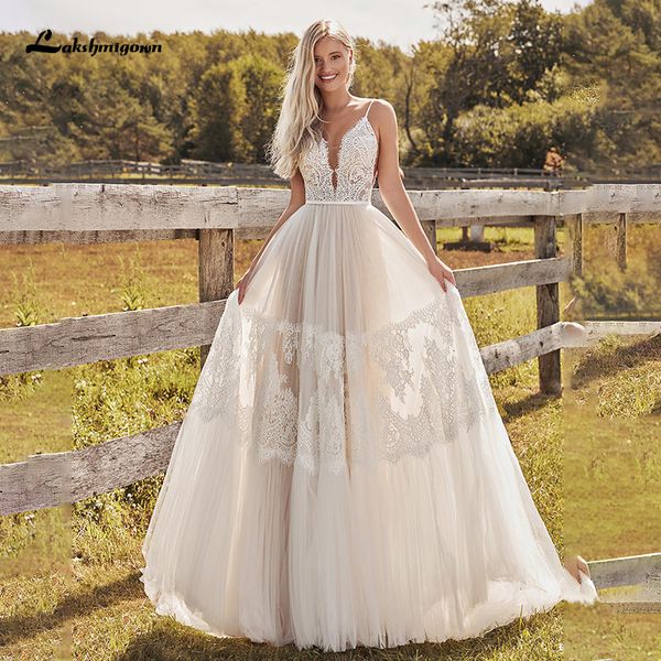 2021 new lace a line wedding es backless v neck spaghetti straps robe mariee boho tulle bridal gowns vestido de noiva cmty, White
2021 new lace a line wedding es backless v neck spaghetti straps robe mariee boho tulle bridal gowns vestido de noiva cmty, White