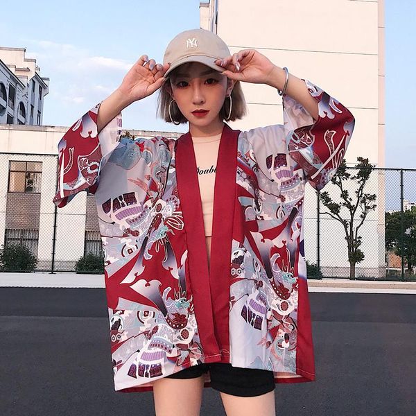 women's jackets japan style summer fashion clothing loose print ulzzang open stitch kimono oversize coats harajuku, Black;brown
women's jackets japan style summer fashion clothing loose print ulzzang open stitch kimono oversize coats harajuku, Black;brown