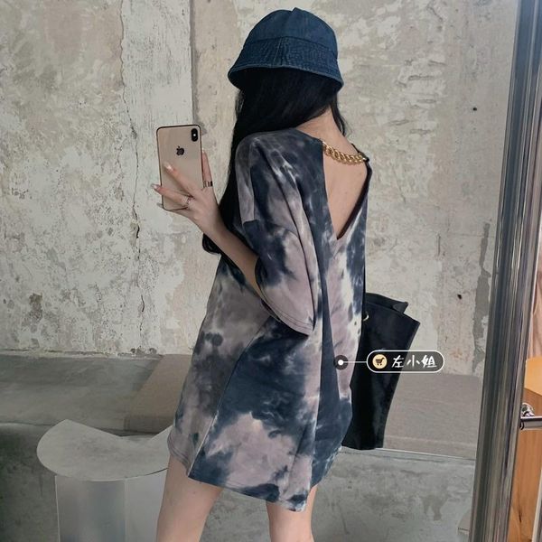 women's suits & blazers open back design niche short sleeve t-shirt women's girl tie dye loose medium length summer, White;black
women's suits & blazers open back design niche short sleeve t-shirt women's girl tie dye loose medium length summer, White;black