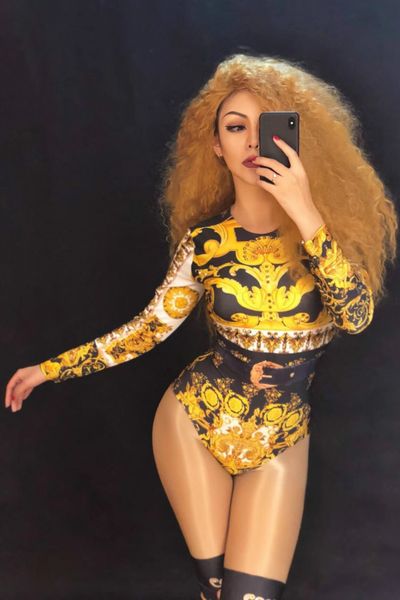 women stage nightclub party gold bodysuit coat 3d printing dj jumpsuit for dancer singer stage wear show time bling costume, Black;red
women stage nightclub party gold bodysuit coat 3d printing dj jumpsuit for dancer singer stage wear show time bling costume, Black;red
