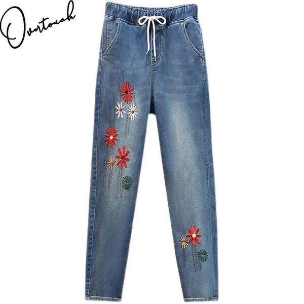 women's jeans overtouch women oversize cotton denim thicken long pants elastic waist fashion lady trousers winter embroidery floral, Blue
women's jeans overtouch women oversize cotton denim thicken long pants elastic waist fashion lady trousers winter embroidery floral, Blue