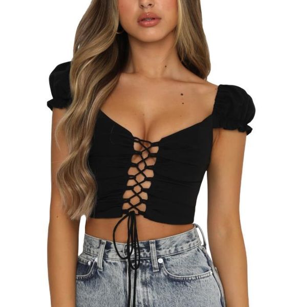 women's t-shirt summer women navel short sleeves adjustable straps t-shirts v-neck skinny fit short crop tie camisole, White
women's t-shirt summer women navel short sleeves adjustable straps t-shirts v-neck skinny fit short crop tie camisole, White
