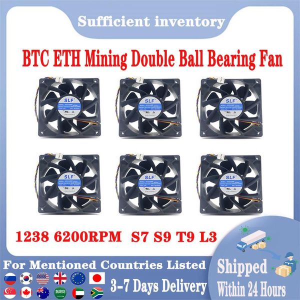 fans & coolings well senlifang 6pcs sg121238bs dc 12v 2.1a 6200rpm s7 s9 t9 l3 btc eth mining double ball bearing/violence fan 120*120*38mm
fans & coolings well senlifang 6pcs sg121238bs dc 12v 2.1a 6200rpm s7 s9 t9 l3 btc eth mining double ball bearing/violence fan 120*120*38mm