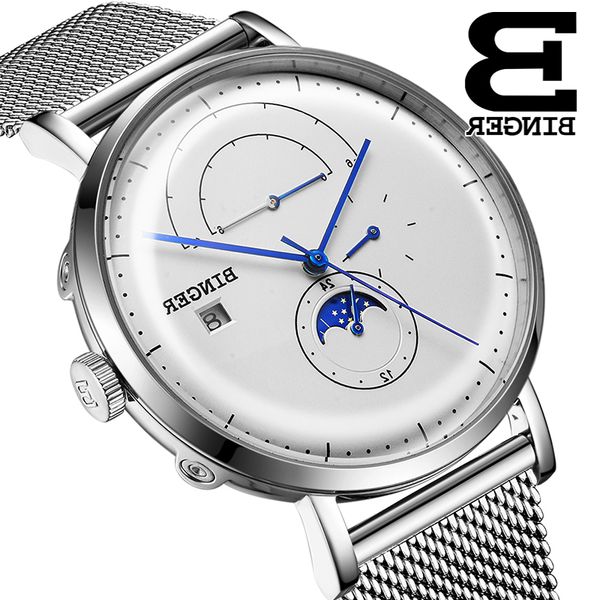 elegant men business full steel watches self winding mechanical watch 2.5d curved glass milanese wristwatch waterproof moon phas, Slivery;brown
elegant men business full steel watches self winding mechanical watch 2.5d curved glass milanese wristwatch waterproof moon phas, Slivery;brown