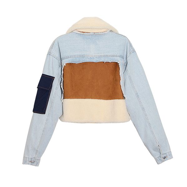 twotiwnstyle hit color casual jacket for women lapel long sleeve patchwork lambswool denim jackets female 2020 winter fashion, Black;brown
twotiwnstyle hit color casual jacket for women lapel long sleeve patchwork lambswool denim jackets female 2020 winter fashion, Black;brown
