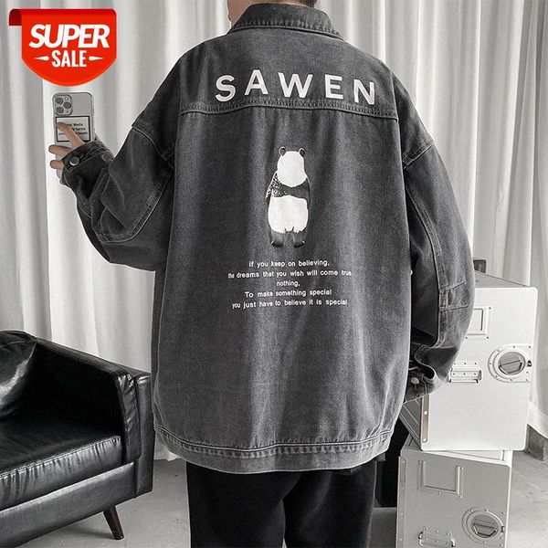 men's denim jacket hong kong style personality trend panda print ds90 #a38t, Black;brown
men's denim jacket hong kong style personality trend panda print ds90 #a38t, Black;brown