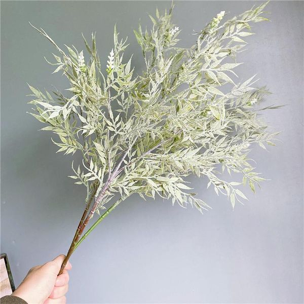 decorative flowers & wreaths artificial tree branches with flocking leaves for home wedding diy decoration faux foliage fake plants