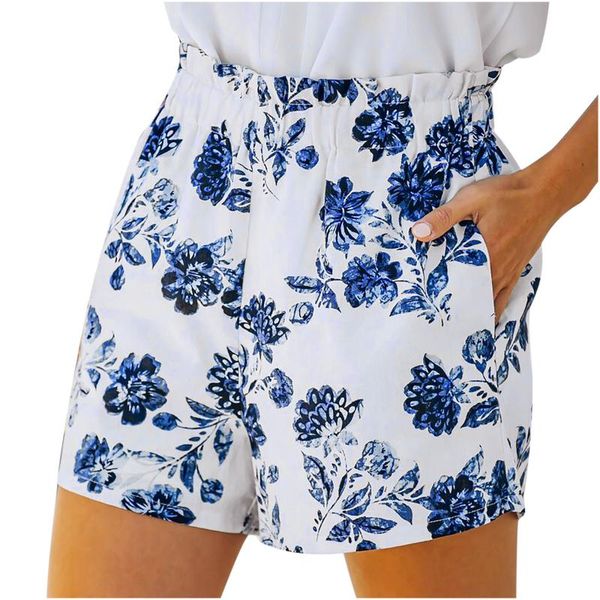women's shorts 2021 summer comfortable print white trend fashion short trousers elastic high waist pocket casual sports, White;black
women's shorts 2021 summer comfortable print white trend fashion short trousers elastic high waist pocket casual sports, White;black