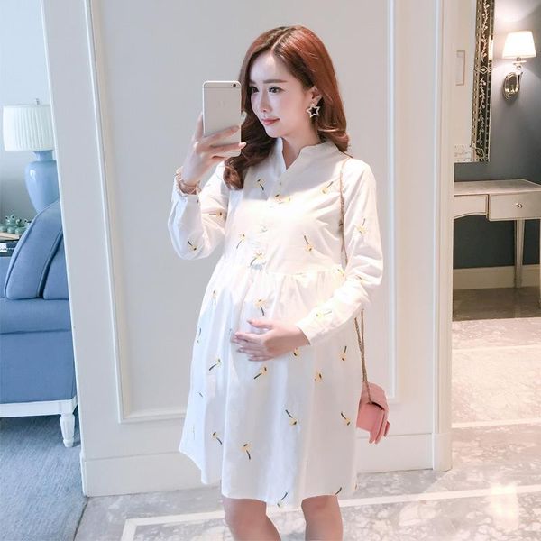 maternity dresses pregnancy dress 2021 autumn clothing embroidered long sleeve pregnant woman vestido gravida vestidos, White
maternity dresses pregnancy dress 2021 autumn clothing embroidered long sleeve pregnant woman vestido gravida vestidos, White