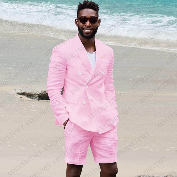 men's suits & blazers anniebritney elegant pink wedding suit with short pants business terno masculino summer beach linen groom 5r, White;black
men's suits & blazers anniebritney elegant pink wedding suit with short pants business terno masculino summer beach linen groom 5r, White;black