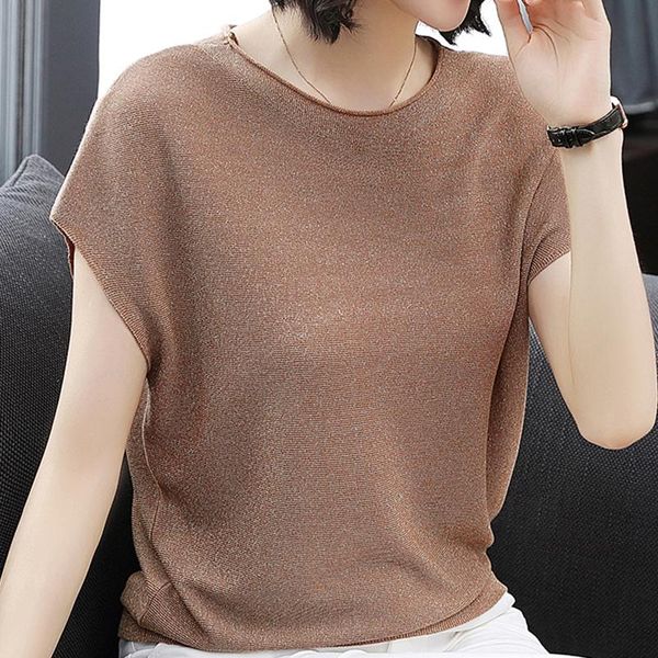 women's blouses & shirts summer short sleeve knit blouse women blusas mujer de moda 2021 femme o-neck knitted shirt e908, White
women's blouses & shirts summer short sleeve knit blouse women blusas mujer de moda 2021 femme o-neck knitted shirt e908, White