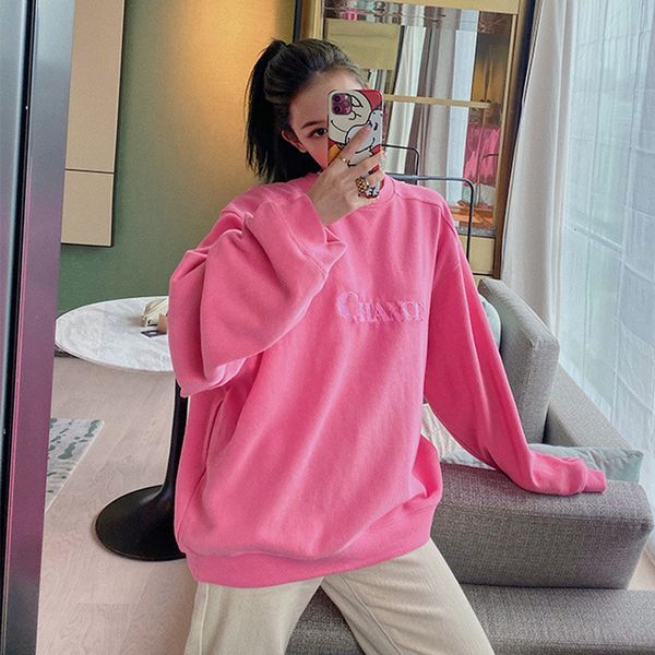 2021 new korean fashion pink embroidered solid letter cotton bf oversized female pullovers casual plus size hn85, Black
2021 new korean fashion pink embroidered solid letter cotton bf oversized female pullovers casual plus size hn85, Black