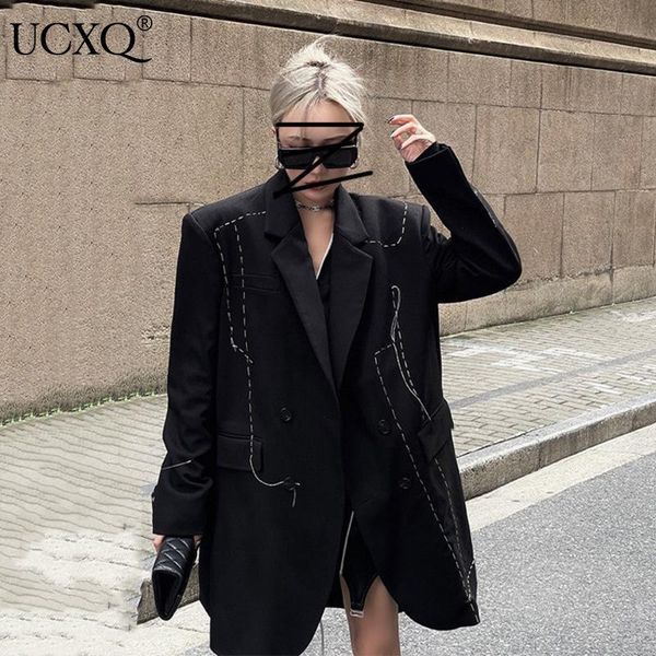 women's suits & blazers ucxq woman blazer jacket black tassel loose double breasted bright line decoration fashion casual style 2021 au, White;black
women's suits & blazers ucxq woman blazer jacket black tassel loose double breasted bright line decoration fashion casual style 2021 au, White;black