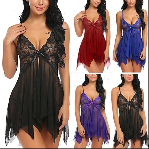 2021 womens lace sleepwear pajamas nightdress set night dress g string summer sleeveless comfortable dresses, Black;gray
2021 womens lace sleepwear pajamas nightdress set night dress g string summer sleeveless comfortable dresses, Black;gray