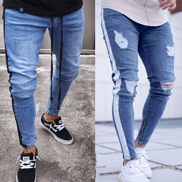 men's jeans streetwear vintage blue color thin destroyed ripped broken punk pants homme hip hop
men's jeans streetwear vintage blue color thin destroyed ripped broken punk pants homme hip hop