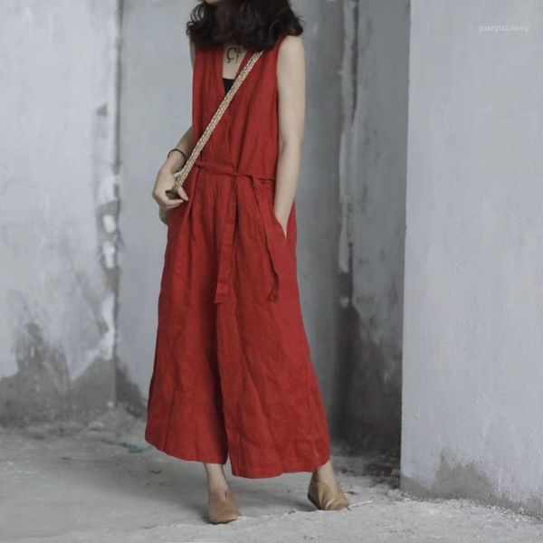 women vintage loose solid color linen jumpsuit pants ladies retro flax overalls rompers female summer trousers 2021 women's jumpsuits &, Black;white
women vintage loose solid color linen jumpsuit pants ladies retro flax overalls rompers female summer trousers 2021 women's jumpsuits &, Black;white