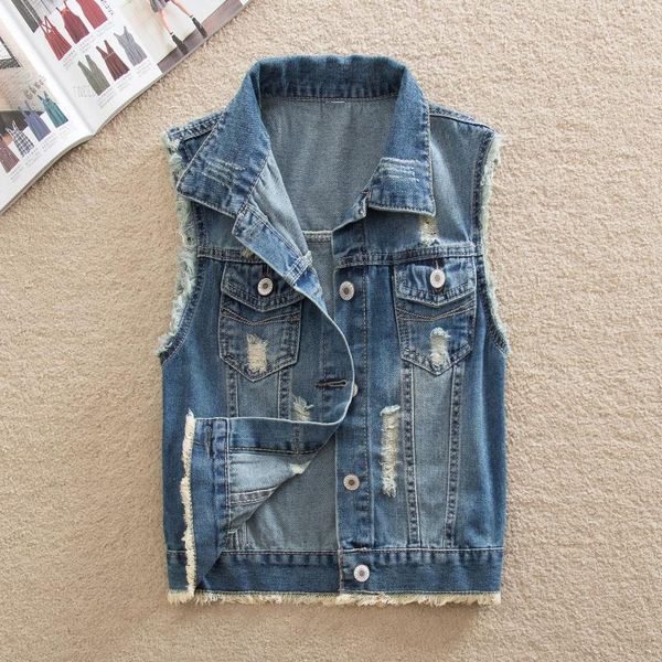 women's vests 2021 spring denim vest women casual colete sleeveless jacket coat vintage turn-down collar frayed korean version, Black;white
women's vests 2021 spring denim vest women casual colete sleeveless jacket coat vintage turn-down collar frayed korean version, Black;white