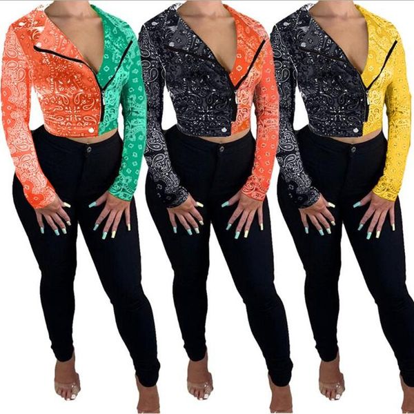 cm.yaya women autumn bandanna print patchwork zipper up long sleeve moto biker stlye streetwear jackets, Black;brown
cm.yaya women autumn bandanna print patchwork zipper up long sleeve moto biker stlye streetwear jackets, Black;brown