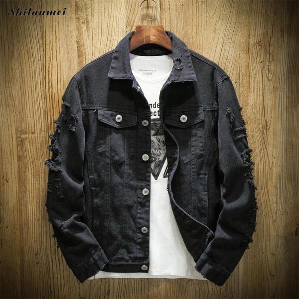 Men's Jackets Spring Jeans Jacket Men Ripped Holes Black Mens Denim Buttons Fashion Streetwear Pockets Casual Male Coat Plus Size 7XL, Black;brown
Men's Jackets Spring Jeans Jacket Men Ripped Holes Black Mens Denim Buttons Fashion Streetwear Pockets Casual Male Coat Plus Size 7XL, Black;brown