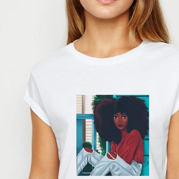 summer new fashion short sleeve round collar melanin black girl print t shirt gym vogue casual oversize womens shirt, White
summer new fashion short sleeve round collar melanin black girl print t shirt gym vogue casual oversize womens shirt, White