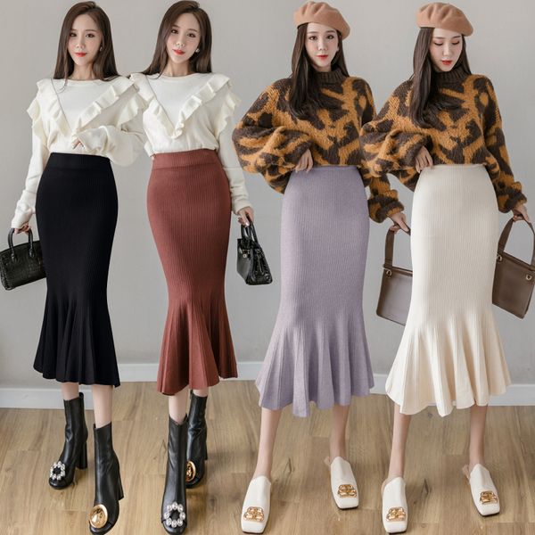 casual female 2021 autumn and winter new knitted skirts mid-length high waist hip fishtail sack skirt 3r7t, Black
casual female 2021 autumn and winter new knitted skirts mid-length high waist hip fishtail sack skirt 3r7t, Black