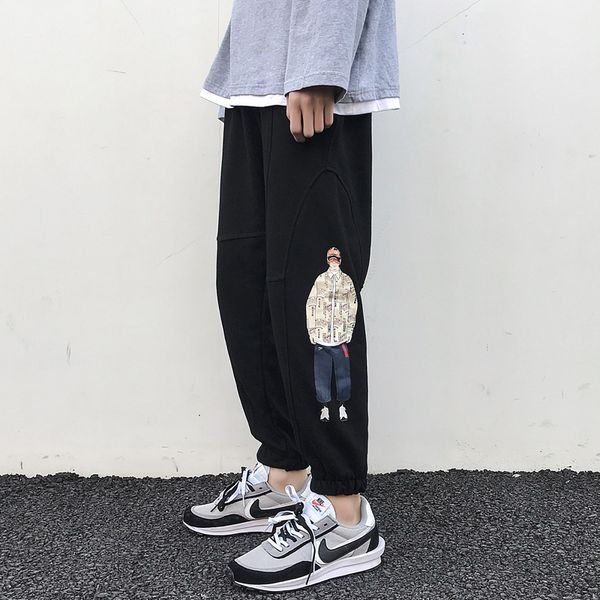 2021 new men's printing leisure casual bound feet knitting pants grey/black loose trousers active elastic joggers sweatpants 90t3
2021 new men's printing leisure casual bound feet knitting pants grey/black loose trousers active elastic joggers sweatpants 90t3