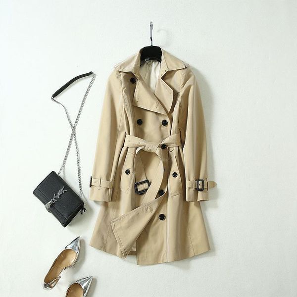women's trench coats spot 20 early spring european and american khaki seven-breasted mid-length coat, Tan;black
women's trench coats spot 20 early spring european and american khaki seven-breasted mid-length coat, Tan;black