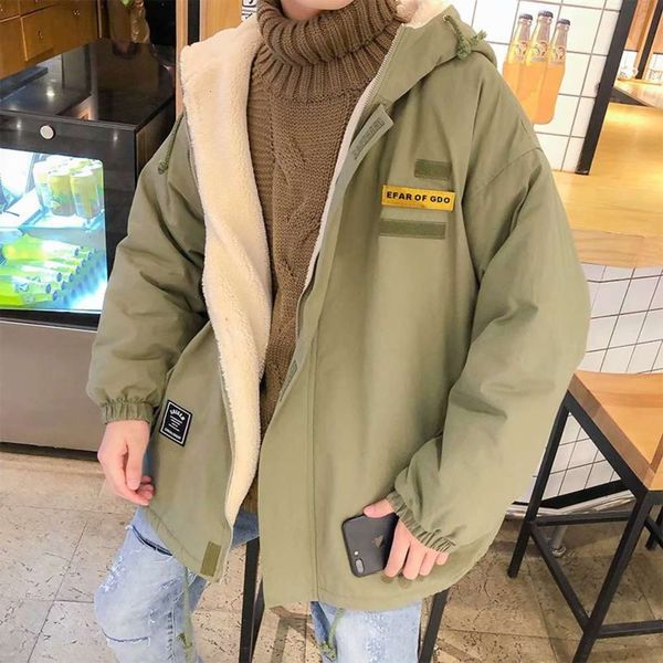 winter cashmere men's thickened hooded korean fashion loose tooling cotton padded jacket, Black;brown
winter cashmere men's thickened hooded korean fashion loose tooling cotton padded jacket, Black;brown