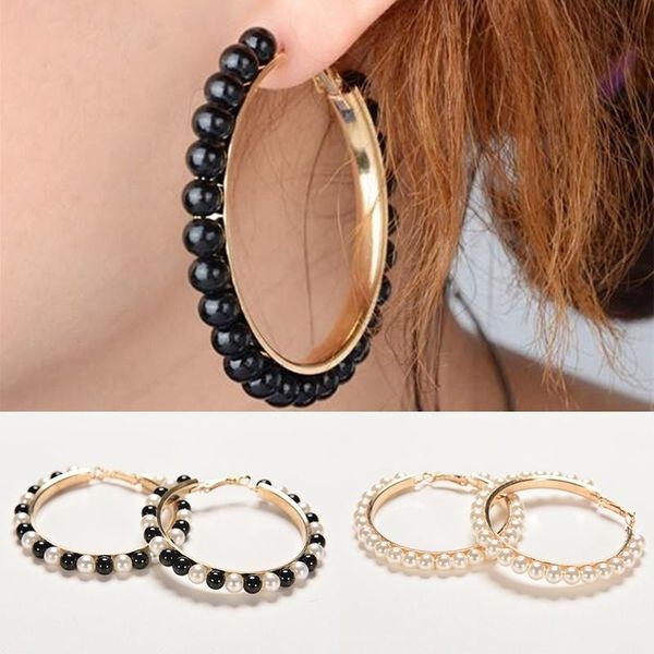 hoop & huggie 1 pair pearl earrings for women exaggerates oversize circle ear rings fashion europe nightclub jewelry, Golden;silver
hoop & huggie 1 pair pearl earrings for women exaggerates oversize circle ear rings fashion europe nightclub jewelry, Golden;silver