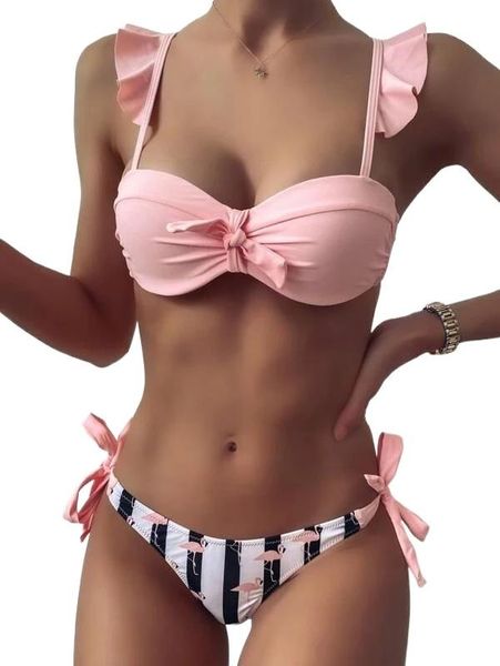 women's swimwear 2021 euro-american summer striped printed bikini sling high waist split swimsuit 2 piece set women, White;black
women's swimwear 2021 euro-american summer striped printed bikini sling high waist split swimsuit 2 piece set women, White;black