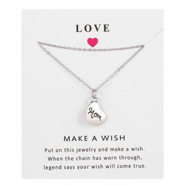 

pendant necklaces mom family member pendants link chain grandma aunt uncle daughter grandpa dad charm fashion jewelry birthday gift 1pcs, Silver