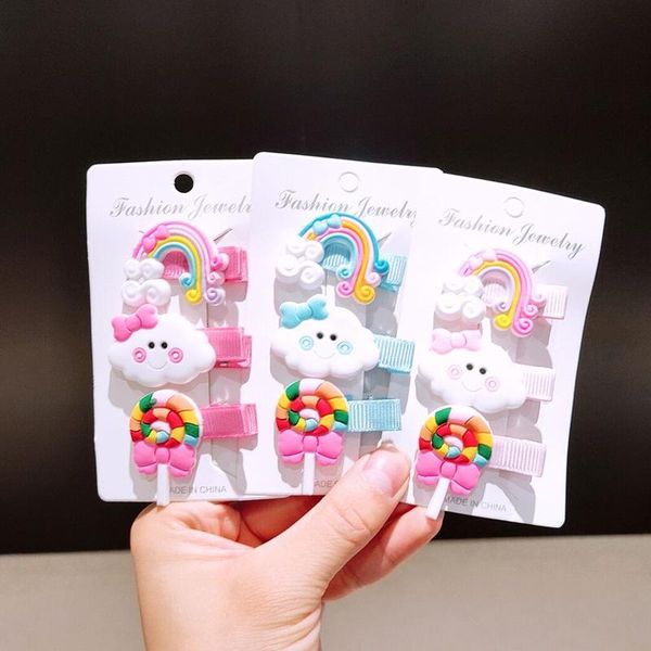3pcs/set cute rainbow cloud lollipop hairpins girls children sweet barrettes hair clips headband fashion hair accessories, Slivery;white
3pcs/set cute rainbow cloud lollipop hairpins girls children sweet barrettes hair clips headband fashion hair accessories, Slivery;white