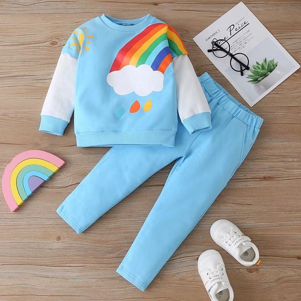 clothing sets children's clothes set boys girl cotton long sleeve shirt pants 2 pcs 2021 rainbow printing kid wear 2-6t, White
clothing sets children's clothes set boys girl cotton long sleeve shirt pants 2 pcs 2021 rainbow printing kid wear 2-6t, White
