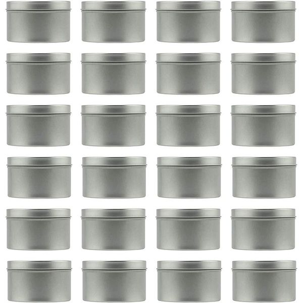 24 pack candle tins 8oz round mental tins for candle making, arts crafts, storage & more
24 pack candle tins 8oz round mental tins for candle making, arts crafts, storage & more