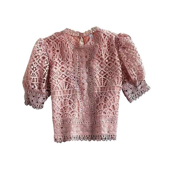 women's blouses & shirts 2021 spring summer women short blouse puff sleeve hollow out lace shirt crop top, White
women's blouses & shirts 2021 spring summer women short blouse puff sleeve hollow out lace shirt crop top, White