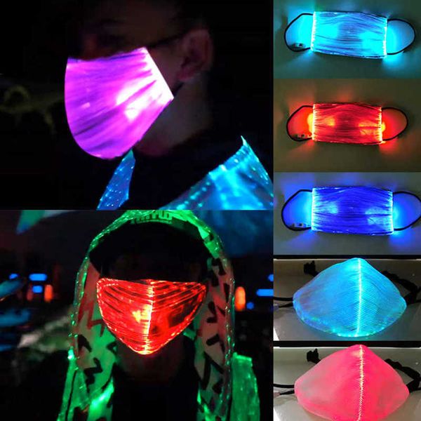 nightclub, masquerade, halloween, led optical fiber mask, luminous mask