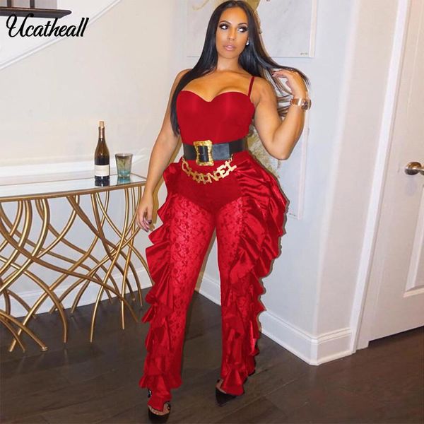 women's jumpsuits & rompers long sleeve camisole lace jumpsuit for women see through ruffles legs bodycon christmas night club overalls, Black;white
women's jumpsuits & rompers long sleeve camisole lace jumpsuit for women see through ruffles legs bodycon christmas night club overalls, Black;white