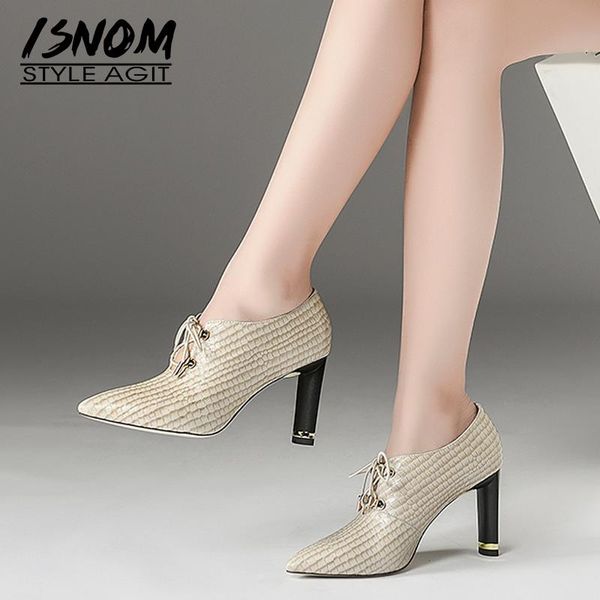 dress shoes isnom 2021 spring emboss high heels women pumps cross tied pointed toe footwear leather lady fashion office woman, Black
dress shoes isnom 2021 spring emboss high heels women pumps cross tied pointed toe footwear leather lady fashion office woman, Black