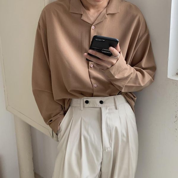 men's casual shirts 2021 suit collar lining loose coats long sleeve slim fit shirt french cuff mens fashion 6 color, White;black
men's casual shirts 2021 suit collar lining loose coats long sleeve slim fit shirt french cuff mens fashion 6 color, White;black