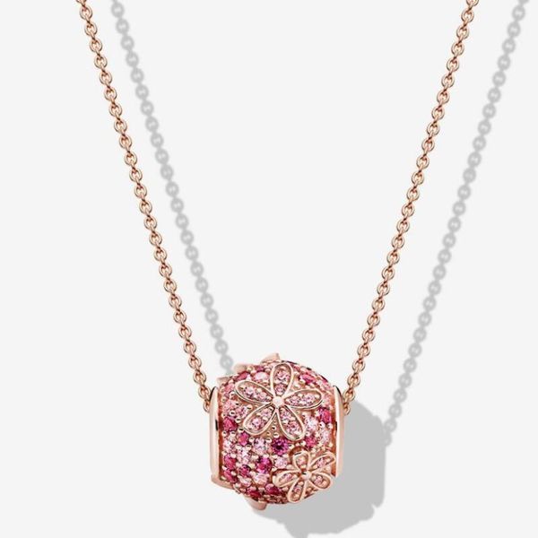 18k bright pink pendant necklace rose gold shiny cz zircon bead chain suitable for pandora style jewelry fashion girl set gift, Silver
18k bright pink pendant necklace rose gold shiny cz zircon bead chain suitable for pandora style jewelry fashion girl set gift, Silver