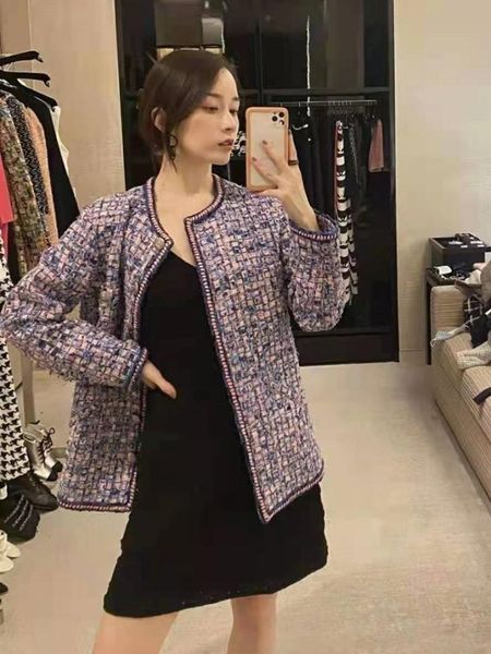 women's jackets spring/summer 2021 pink and purple tweed woven v-neck single breasted coat for women, Black;brown
women's jackets spring/summer 2021 pink and purple tweed woven v-neck single breasted coat for women, Black;brown