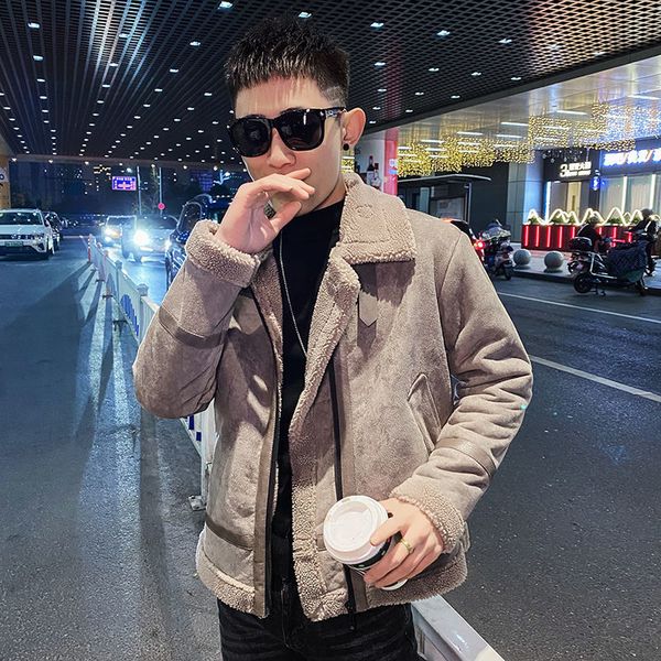 2021 Top quality Winter Thick Lamb Fur Jacket Men's Slim Warm Fashion Retro Short Men Streetwear Hip-hop Plush Coat Mens Clothes 2ARC, Black
2021 Top quality Winter Thick Lamb Fur Jacket Men's Slim Warm Fashion Retro Short Men Streetwear Hip-hop Plush Coat Mens Clothes 2ARC, Black